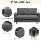 Causeuse Confort Douillet pour Salon, Petit Espace, Bureau, Appartement, Canapé en Tissu Doux et Respirant
