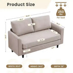 Causeuse Confort Douillet pour Salon, Petit Espace, Bureau, Appartement, Canapé en Tissu Doux et Respirant
