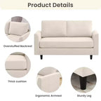 Causeuse Confort Douillet pour Salon, Petit Espace, Bureau, Appartement, Canapé en Tissu Doux et Respirant