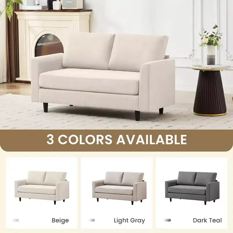 Causeuse Confort Douillet pour Salon, Petit Espace, Bureau, Appartement, Canapé en Tissu Doux et Respirant