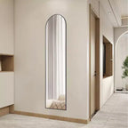 Arched Black Frame Minimalist Full-Length Mirror