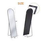 Miroir plein pied minimaliste avec cadre noir arqué