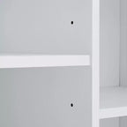 Meuble de rangement de salle de bain avec tiroirs, panier à linge inclinable et étagères ouvertes