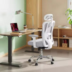 Fauteuil de bureau ergonomique en maille avec appui-tête 3D réglable et fonction d'inclinaison, fauteuil inclinable grand et haut avec support lombaire et accoudoirs 3D