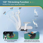 Fauteuil de bureau ergonomique en maille avec appui-tête 3D réglable et fonction d'inclinaison, fauteuil inclinable grand et haut avec support lombaire et accoudoirs 3D