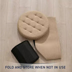Grand pouf de rangement rond pliable de 20 pouces avec bordure cloutée pour salon et chambre à coucher