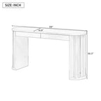 Table console 59" au design courbé et linéaire pour entrée et salon, Naturel