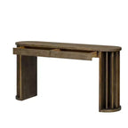 Table console 59" au design courbé et linéaire pour entrée et salon, Naturel