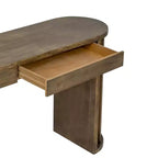 Table console 59" au design courbé et linéaire pour entrée et salon, Naturel