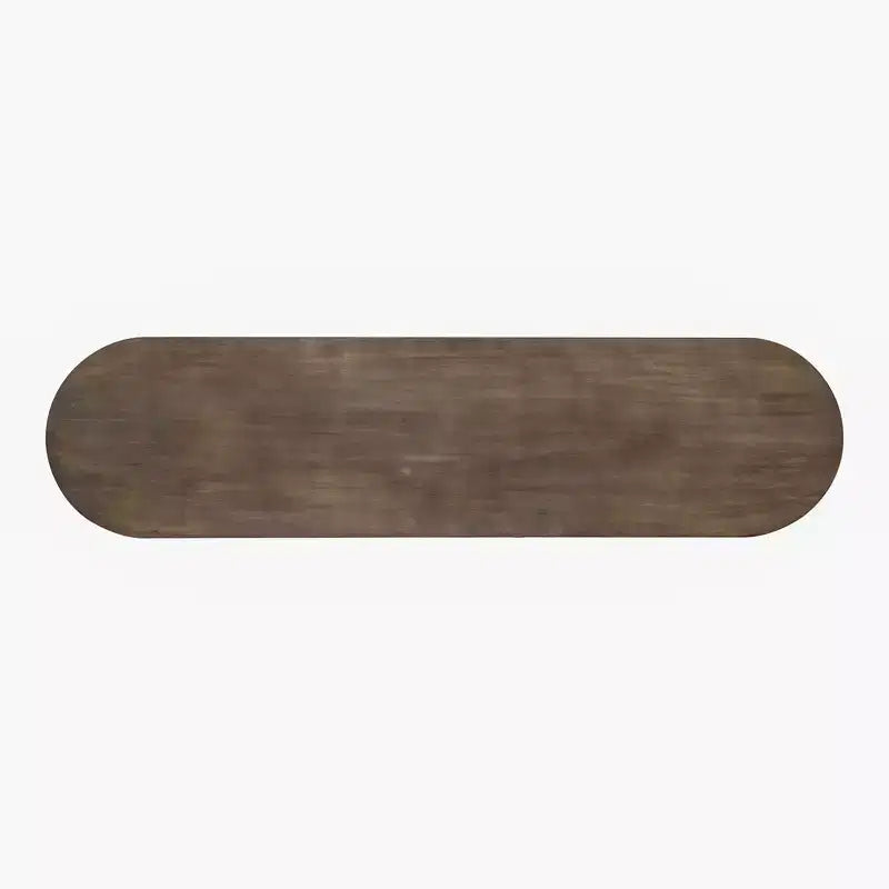 Table console 59" au design courbé et linéaire pour entrée et salon, Naturel