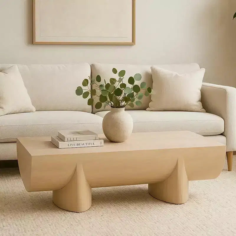 Table basse | Design Rondin 122 cm | Bois de manguier naturel fait à la main