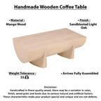 Table basse | Design Rondin 122 cm | Bois de manguier naturel fait à la main