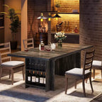 Table de salle à manger de ferme pour 4 à 6 personnes, table de salle à manger rectangulaire de 160 cm avec rangement pour cuisine, salon