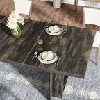 Table de salle à manger de ferme pour 4 à 6 personnes, table de salle à manger rectangulaire de 160 cm avec rangement pour cuisine, salon