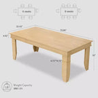 Table de salle à manger de ferme pour 8 personnes, tables de cuisine en bois de 180 cm de long, cadre en bois robuste