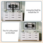 Commode à 9 tiroirs Meuble TV avec support pour téléviseurs de 32 à 85 pouces, Centre de divertissement moderne avec tiroirs, Table console multimédia pour chambre à coucher ou salon