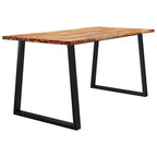 Table de salle à manger en acacia massif, bord naturel