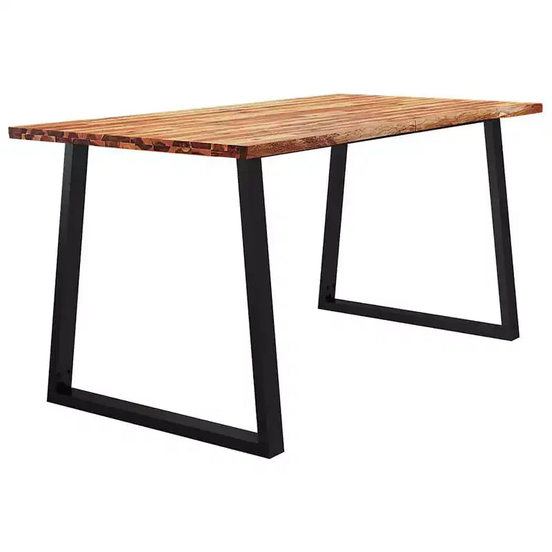 Table de salle à manger en acacia massif, bord naturel
