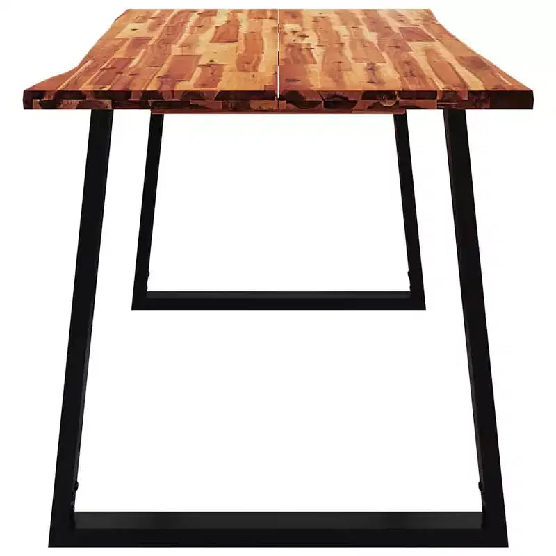 Table de salle à manger en acacia massif, bord naturel