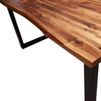 Table de salle à manger en acacia massif, bord naturel