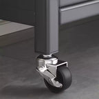 Étagère de cuisine haute de 65 po avec armoire à porte basculante, support de micro-ondes à 5 niveaux, bar à café, Gris