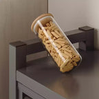 Étagère de cuisine haute de 65 po avec armoire à porte basculante, support de micro-ondes à 5 niveaux, bar à café, Gris