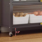 Étagère de cuisine haute de 65 po avec armoire à porte basculante, support de micro-ondes à 5 niveaux, bar à café, Gris