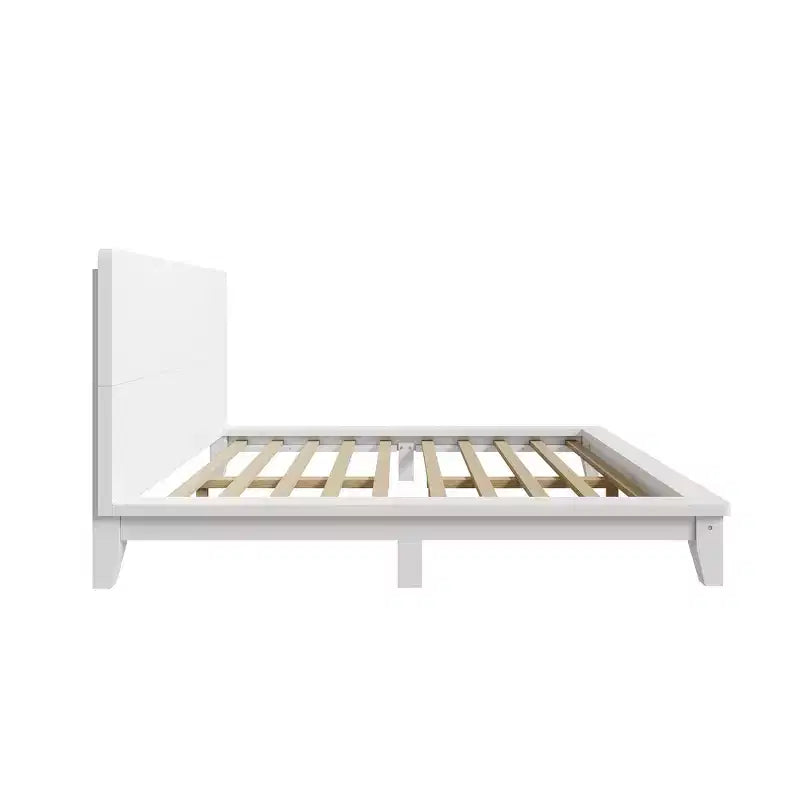 Lit plateforme double et cadre de lit avec tête de lit et support à lattes en bois