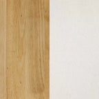 Tabouret de bar à hauteur de comptoir incurvé en bois naturel, chêne, rotin et tissu bouclé crème : Rembourré, capacité de 136 kg