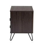 Table de chevet bois et métal, 2 tiroirs, marron/noir – Meuble de chevet moderne avec étagère ouverte