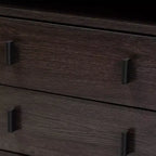 Table de chevet bois et métal, 2 tiroirs, marron/noir – Meuble de chevet moderne avec étagère ouverte