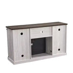 Meuble TV avec foyer électrique et coupe-scie pour téléviseurs jusqu'à 60 po : Essentiels pour la maison, console porte de grange, gestion des câbles