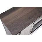 Meuble TV avec foyer électrique et coupe-scie pour téléviseurs jusqu'à 60 po : Essentiels pour la maison, console porte de grange, gestion des câbles