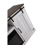 Meuble TV avec foyer électrique et coupe-scie pour téléviseurs jusqu'à 60 po : Essentiels pour la maison, console porte de grange, gestion des câbles