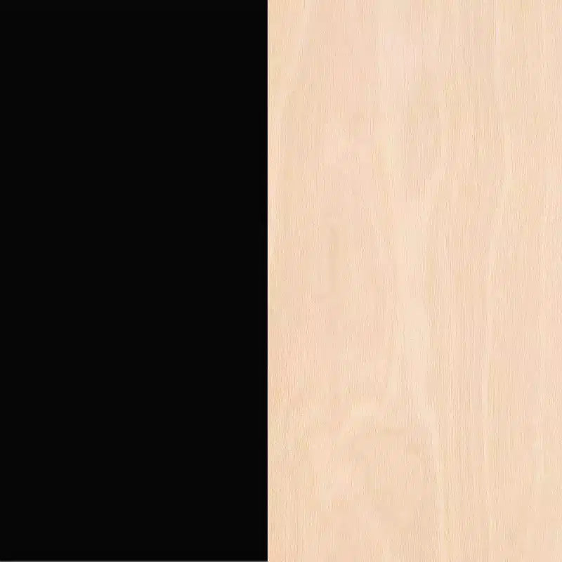 Atypik Bureau 2 tiroirs Noir/Contreplaqué de bouleau : MDF laqué, étagère de rangement ouverte, assemblage par un adulte requis