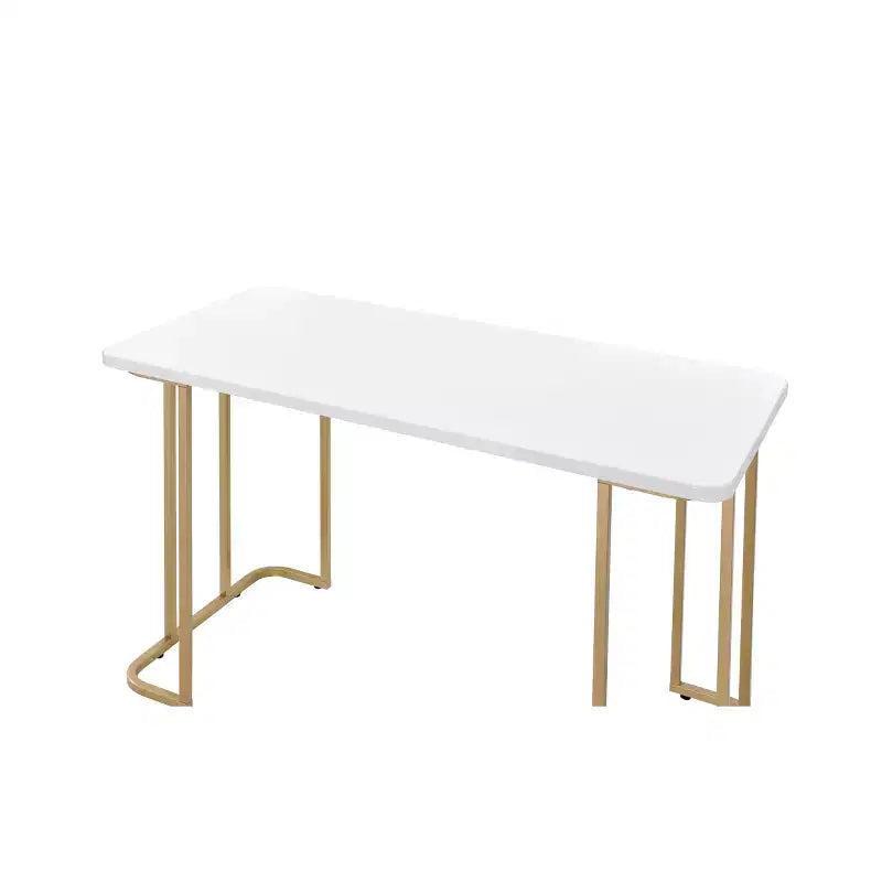 Bureau Estie blanc/or : bureau chic, table d'étude pour adolescents et enfants, sans rangement