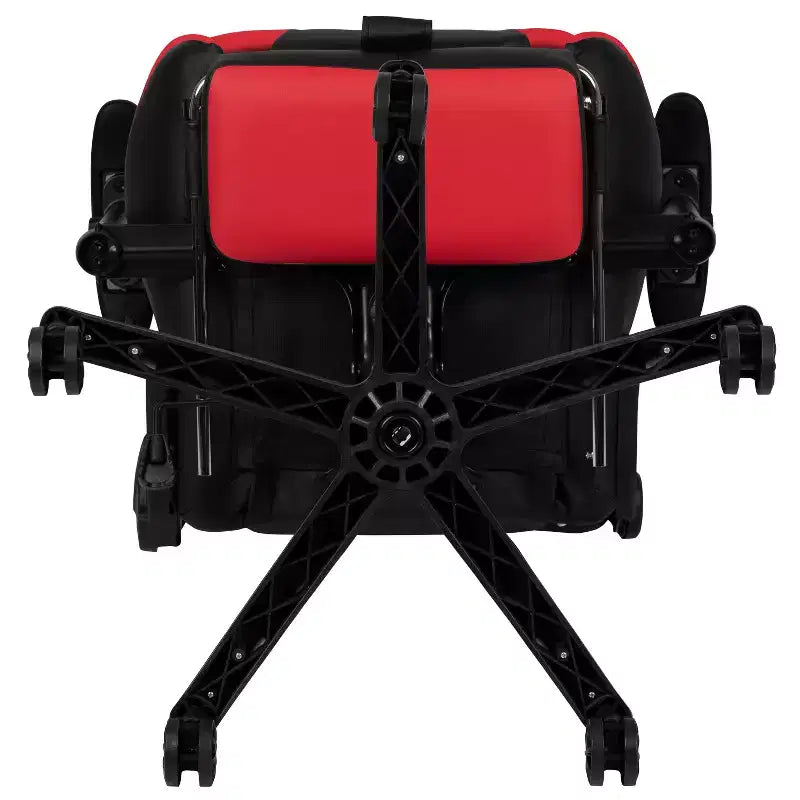 Chaise de Bureau Gaming X30 Ergonomique avec Dossier Inclinable et Repose-Pieds Coulissant en Similicuir Rouge