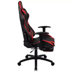 Chaise de Bureau Gaming X30 Ergonomique avec Dossier Inclinable et Repose-Pieds Coulissant en Similicuir Rouge