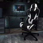 Chaise de Bureau Gaming X30 Ergonomique avec Dossier Inclinable et Repose-Pieds Coulissant en Similicuir Rouge