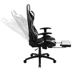 Chaise de Bureau Gaming X30 Ergonomique avec Dossier Inclinable et Repose-Pieds Coulissant en Similicuir Rouge