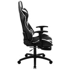 Chaise de Bureau Gaming X30 Ergonomique avec Dossier Inclinable et Repose-Pieds Coulissant en Similicuir Rouge