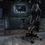 Chaise de Bureau Gaming X30 Ergonomique avec Dossier Inclinable et Repose-Pieds Coulissant en Similicuir Rouge