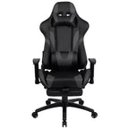 Chaise de Bureau Gaming X30 Ergonomique avec Dossier Inclinable et Repose-Pieds Coulissant en Similicuir Rouge