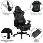 Chaise de Bureau Gaming X30 Ergonomique avec Dossier Inclinable et Repose-Pieds Coulissant en Similicuir Rouge
