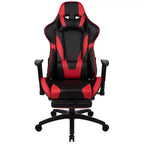 Chaise de Bureau Gaming X30 Ergonomique avec Dossier Inclinable et Repose-Pieds Coulissant en Similicuir Rouge