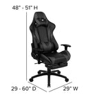 Chaise de Bureau Gaming X30 Ergonomique avec Dossier Inclinable et Repose-Pieds Coulissant en Similicuir Rouge