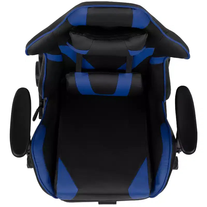 Chaise de Bureau Gaming X30 Ergonomique avec Dossier Inclinable et Repose-Pieds Coulissant en Similicuir Rouge