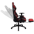Chaise de Bureau Gaming X30 Ergonomique avec Dossier Inclinable et Repose-Pieds Coulissant en Similicuir Rouge