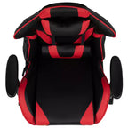 Chaise de Bureau Gaming X30 Ergonomique avec Dossier Inclinable et Repose-Pieds Coulissant en Similicuir Rouge