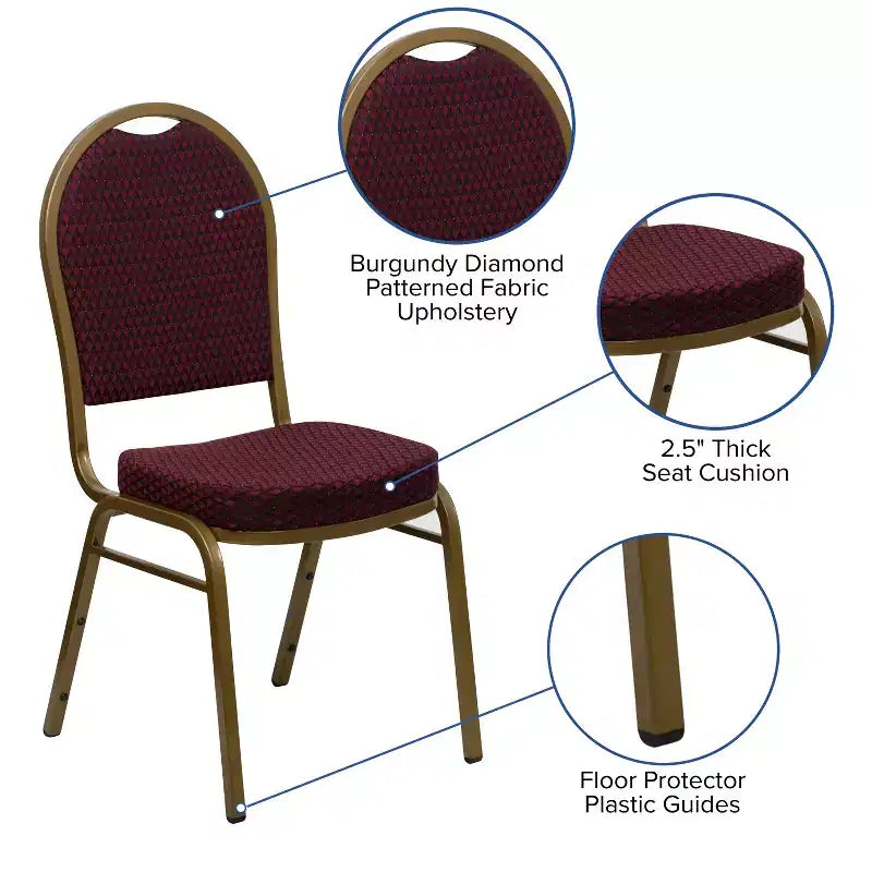 Chaise de banquet empilable à dossier bombé de la série HERCULES
